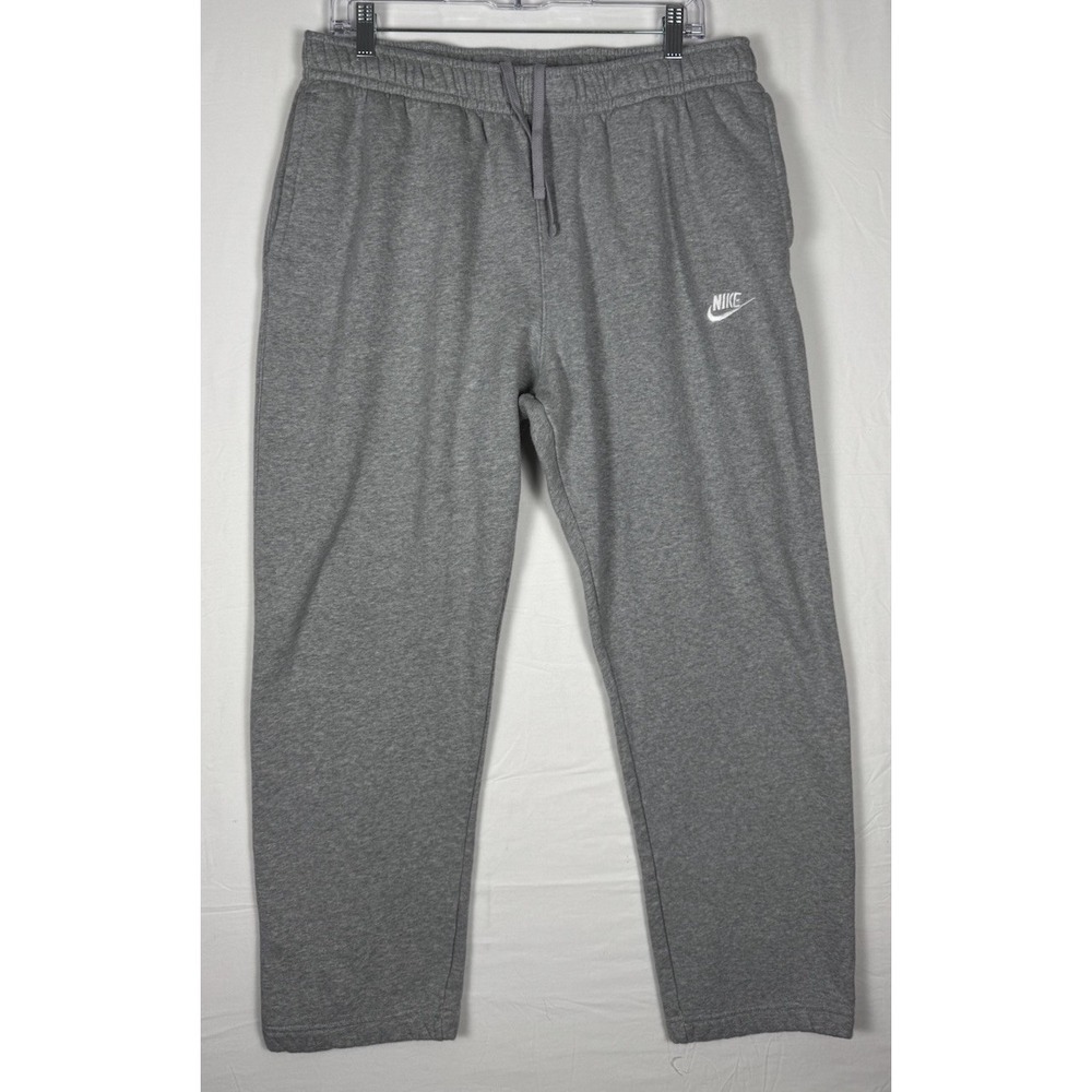 Nike Sweatpants Mens XL Gray Fleece Joggers Athletic Lounge Pants Swoosh Logo